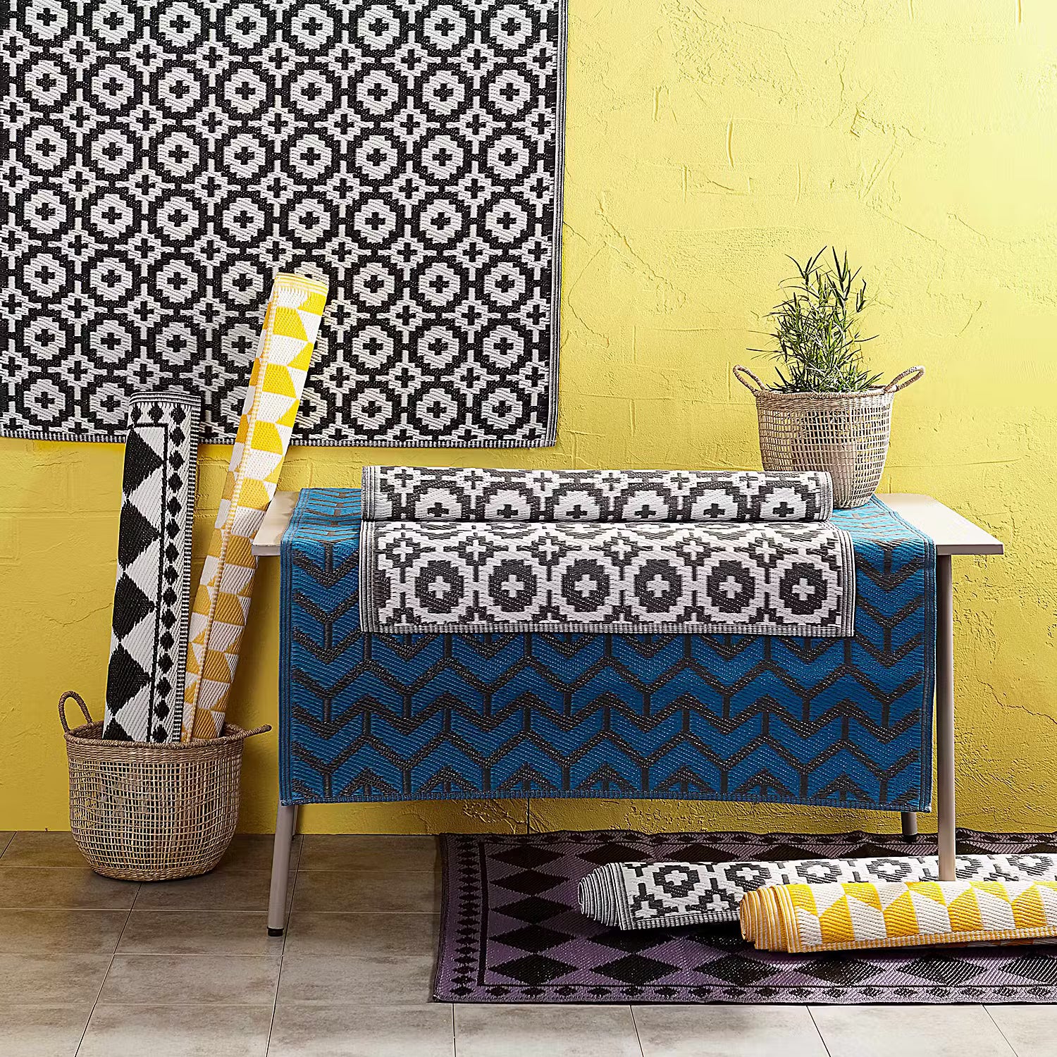 COLOUR CLASH In-/Outdoorteppich Mosaik
