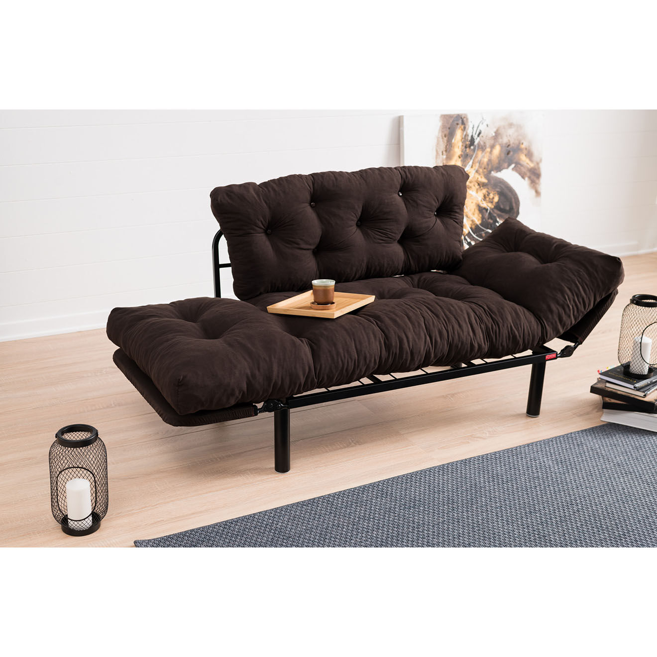 Atelier del Sofa Canapé 2 places convertible Nitta marron - 155x85x73 cm