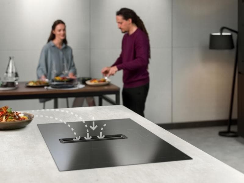 Electrolux Induktionskochfeld mit Abzug DMSL8340AO Rahmenlo Kochfeld mit eingebauter Lüftung und 4 Kochzonen