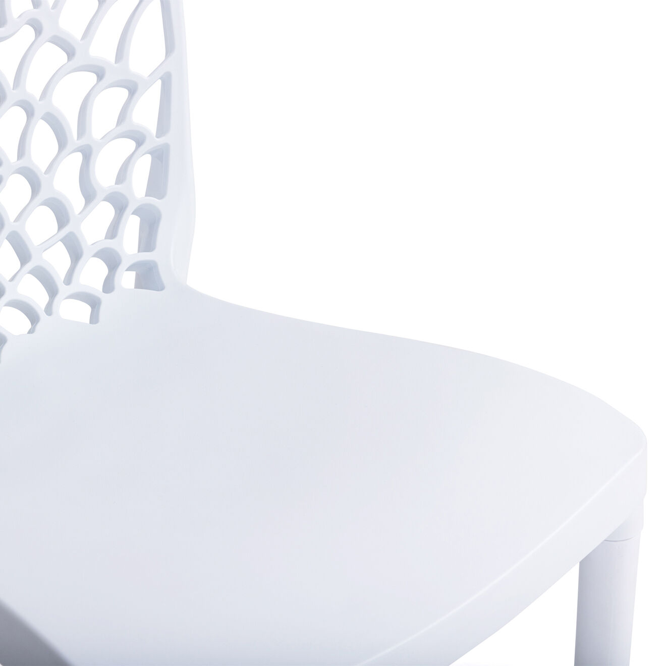 Idomya 4 Chaises de jardin empilables Dahlia blanches - 45.5x52.5x81.5 cm