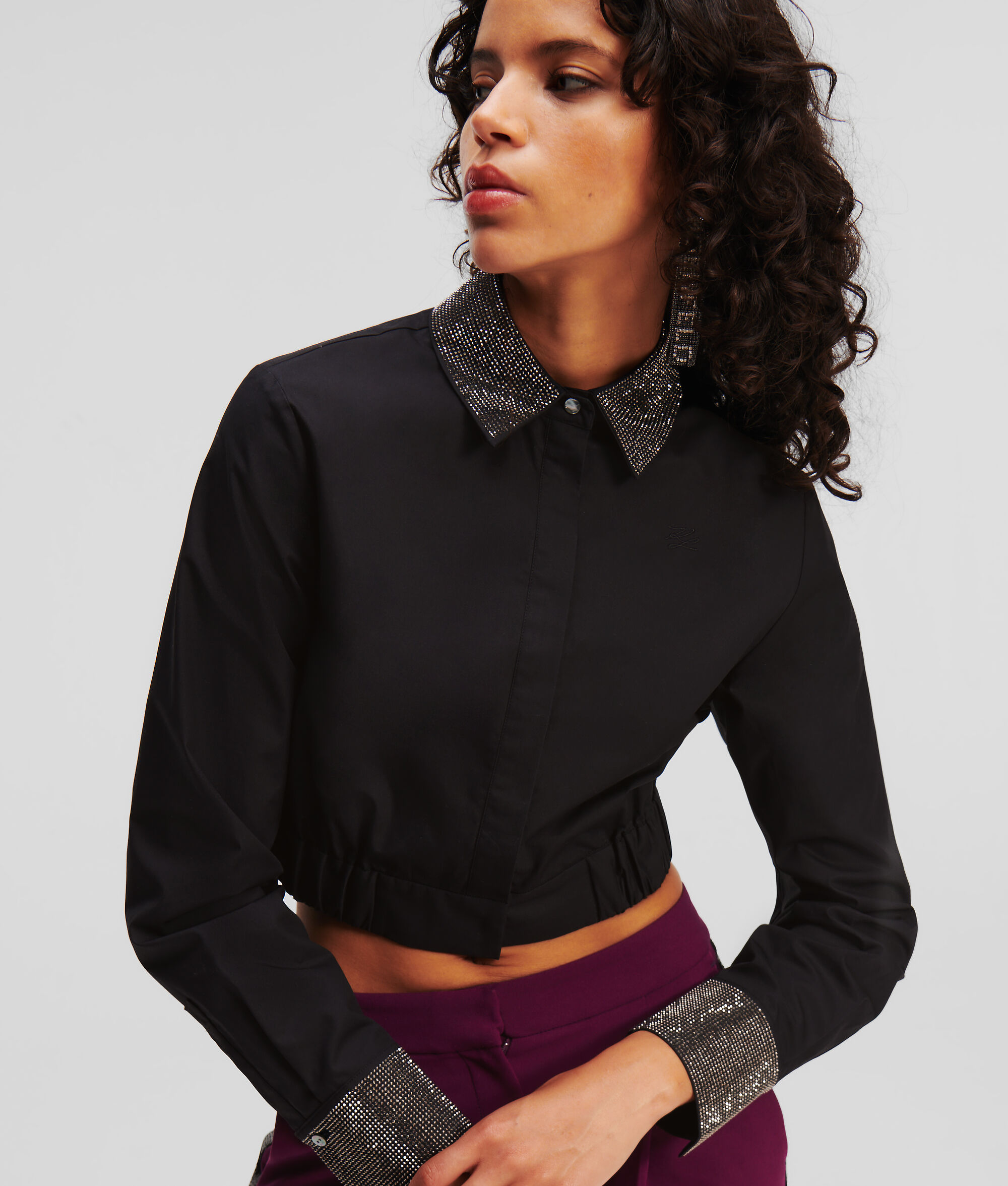 CHEMISE CROPPED ORNÉE DE STRASS