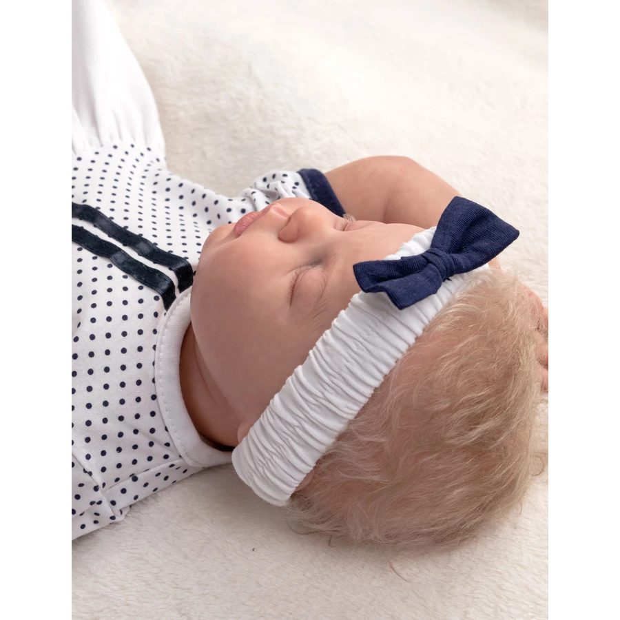 Baby Sweets 3tlg Set Kleid + Shorts + Mütze Lieblingsstücke Kleider weiß navy