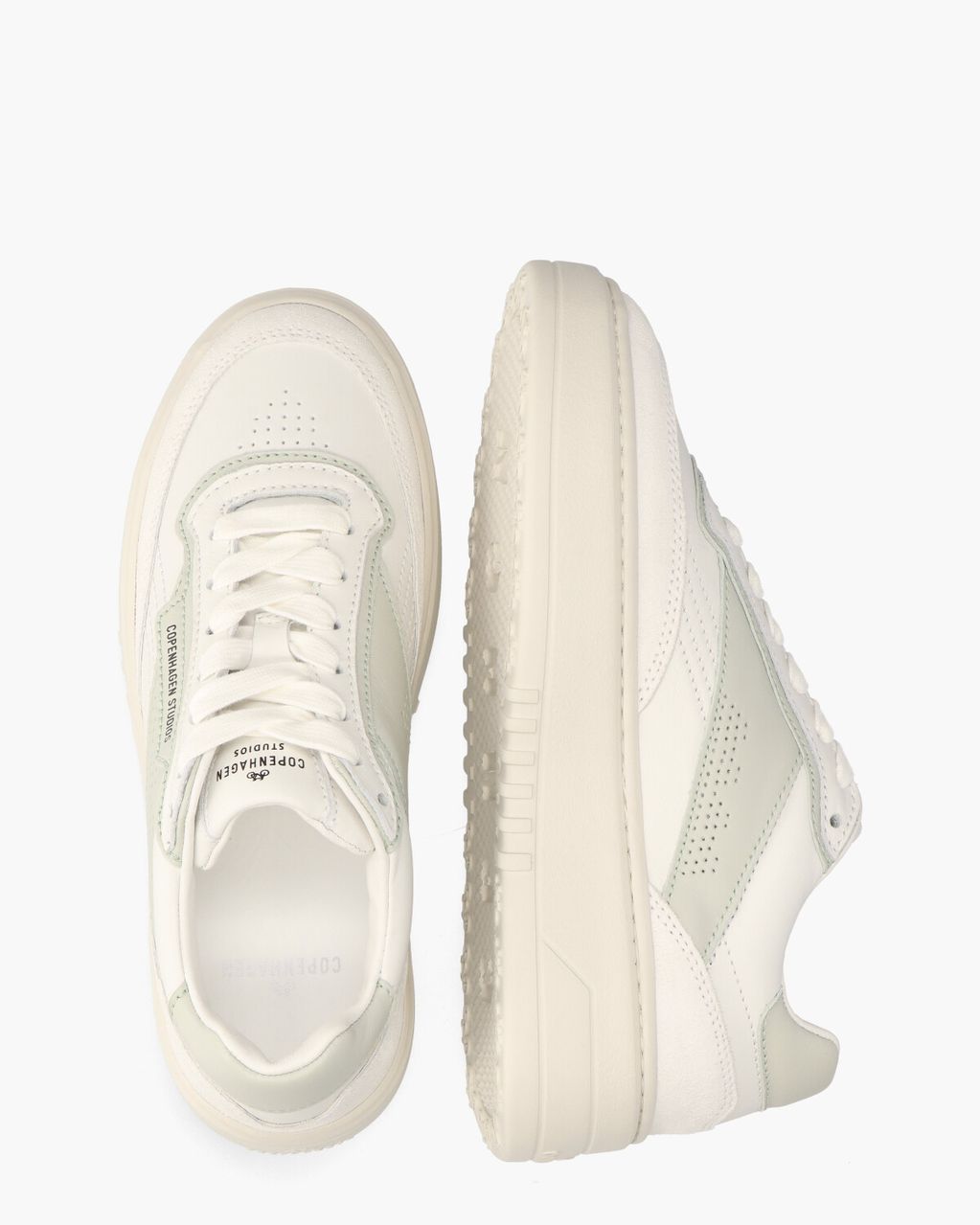 Copenhagen Studios CPH89 Leather Mix Wit/Mintgroen Damessneakers