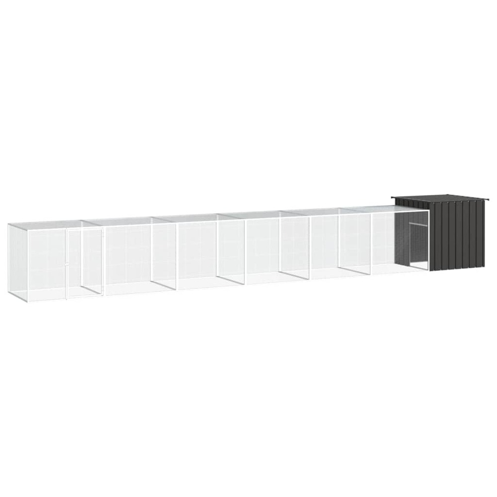 Poulailler anthracite 700x91x100 cm acier galvanisé