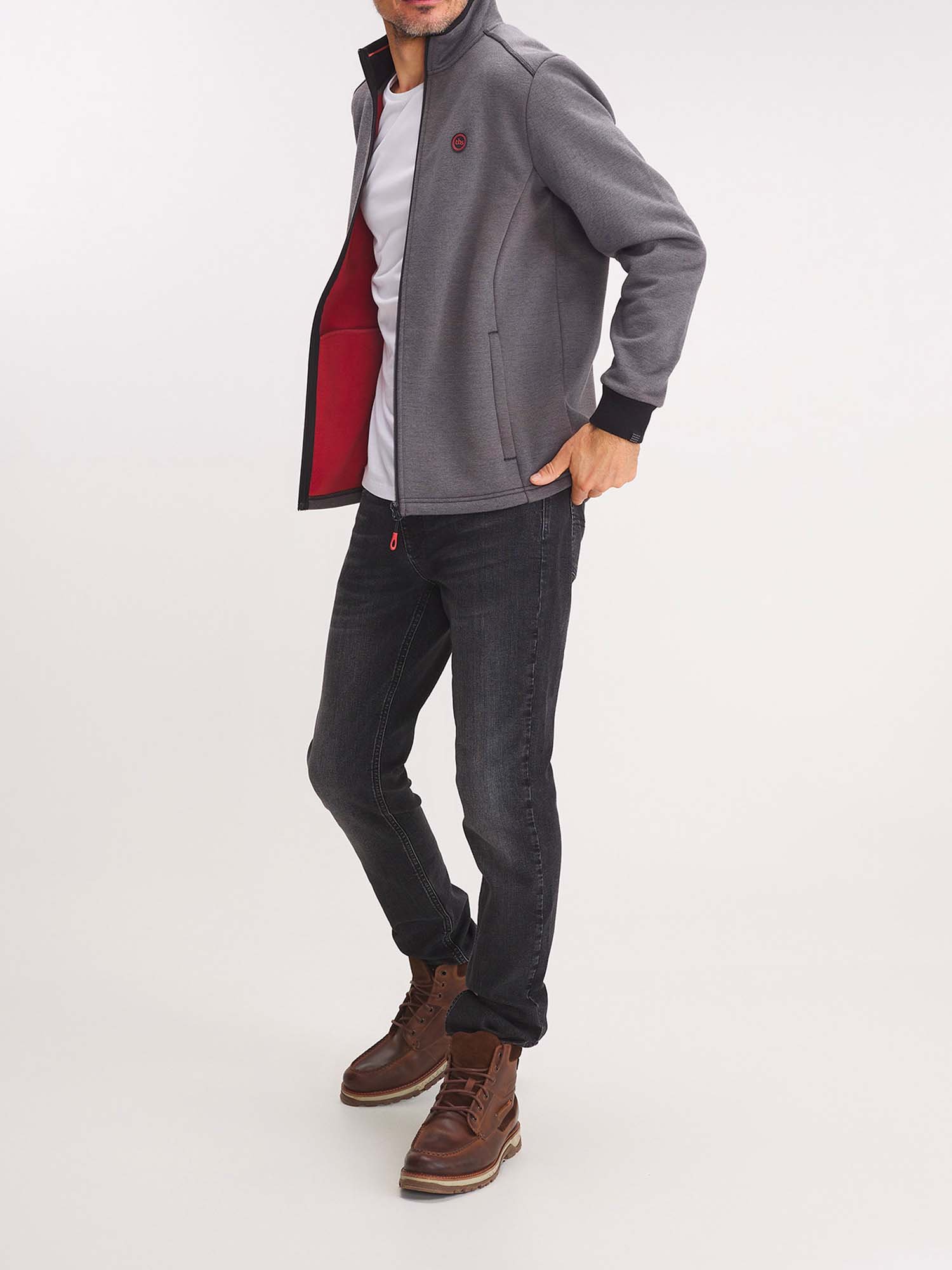 Gilet Homme Zippé Noir et Gris