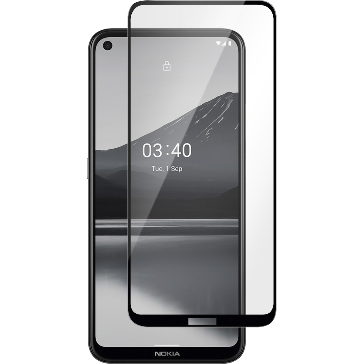 Panzer Full-Fit Nokia 3.4/5.4 skjermbeskytter (sort)