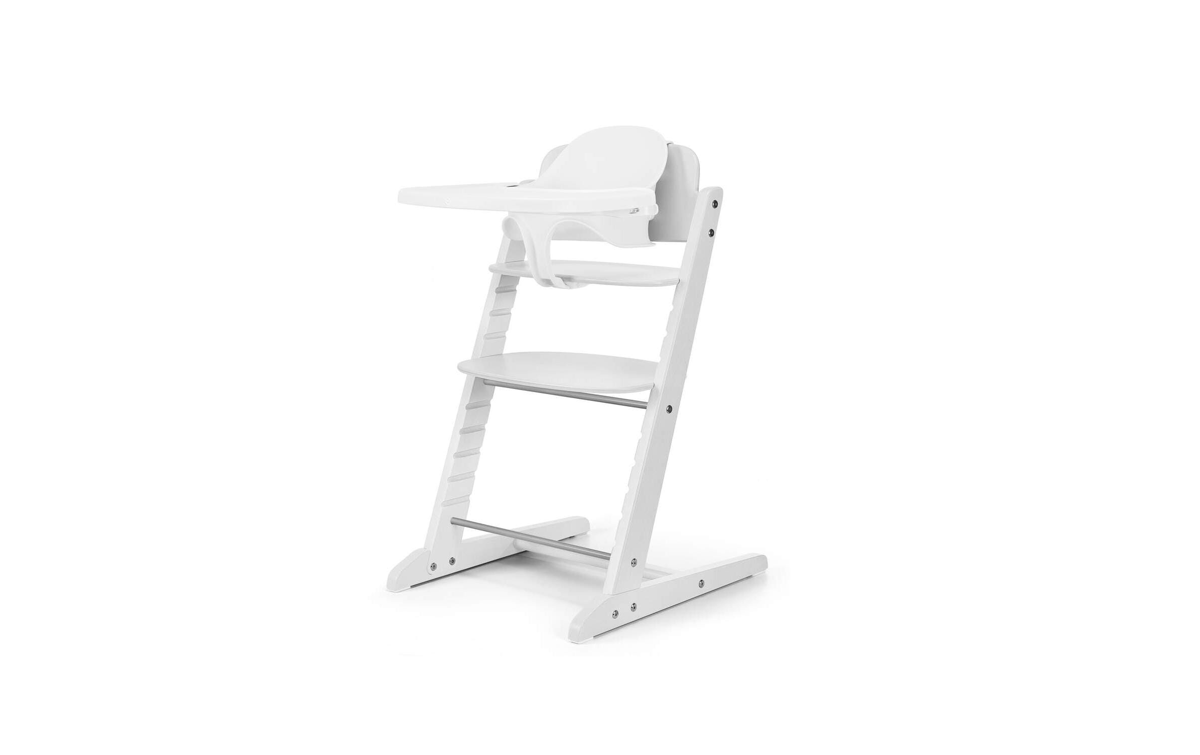 Treppenhochstuhl Iris 3in1 Weiss<br>Höhenverstellbarer Hochstuhl aus Holz für Kinder und Erwachsene