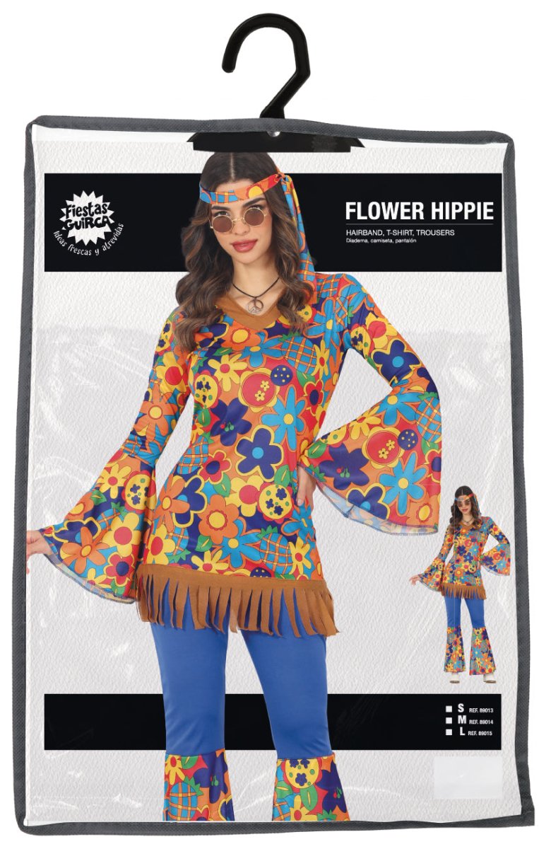 Hippie 60S Kostuum Dames Bloemen 3 delig