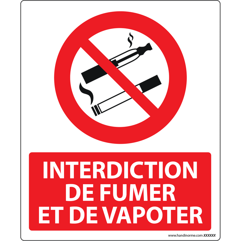 Panneau Interdiction de Fumer et Vapoter