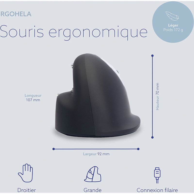 Souris filaire R-Go Tools HE Break - Droitier