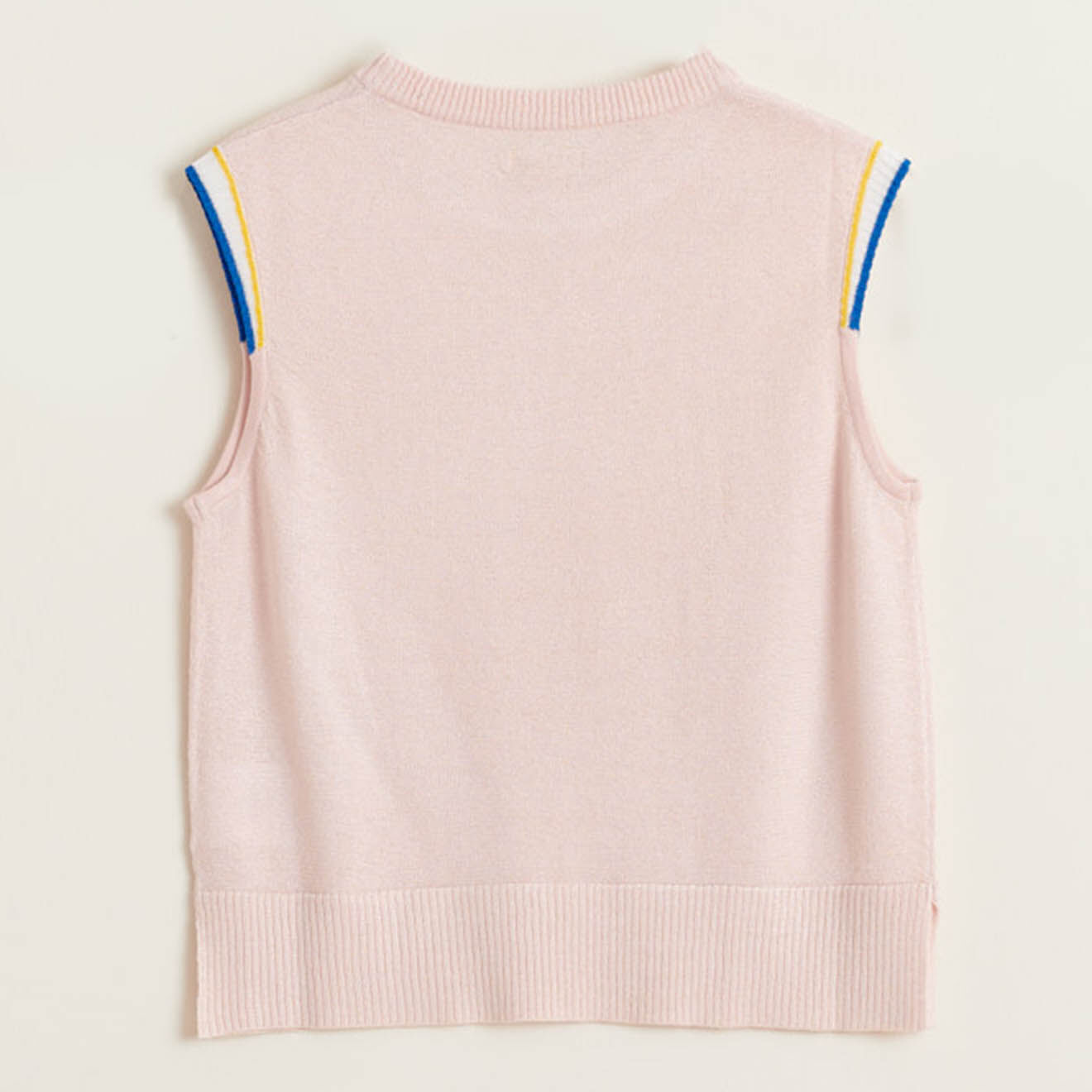 Bellerose Pull en Maille Debo sans manches rayé rose pâle