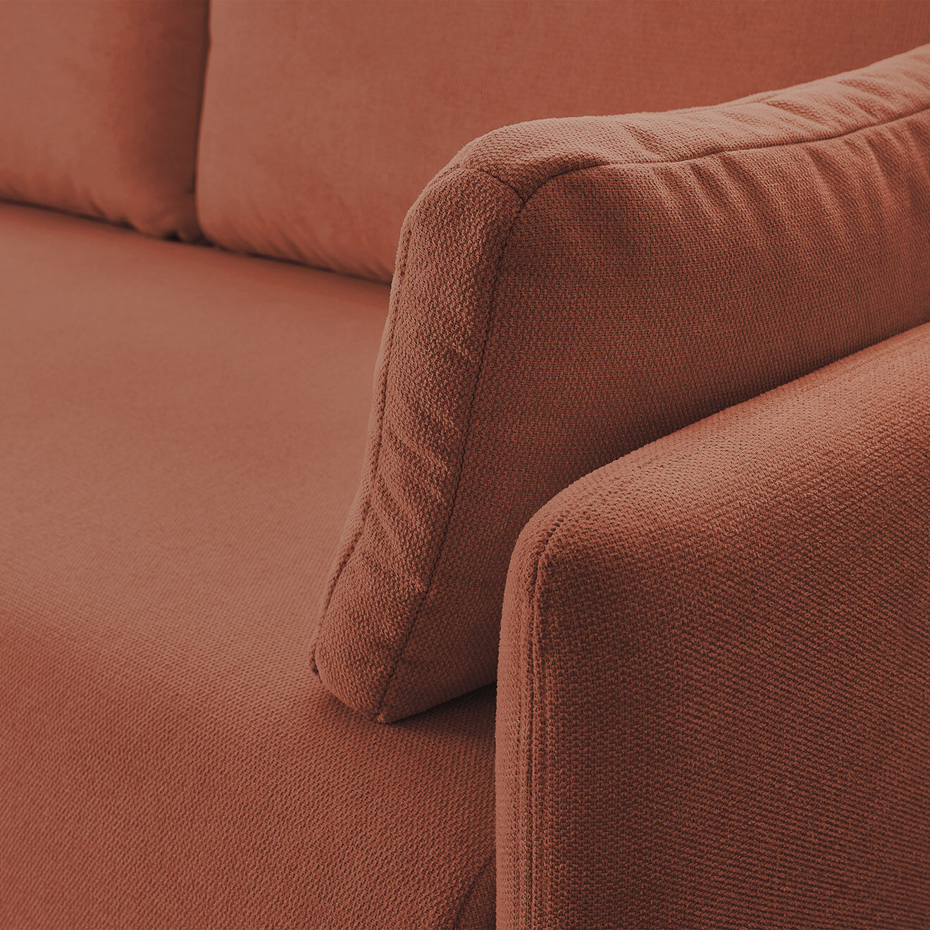 Bobochic Canapé droit convertible coffre marcel tissu lisse orange - 211x100x86 cm