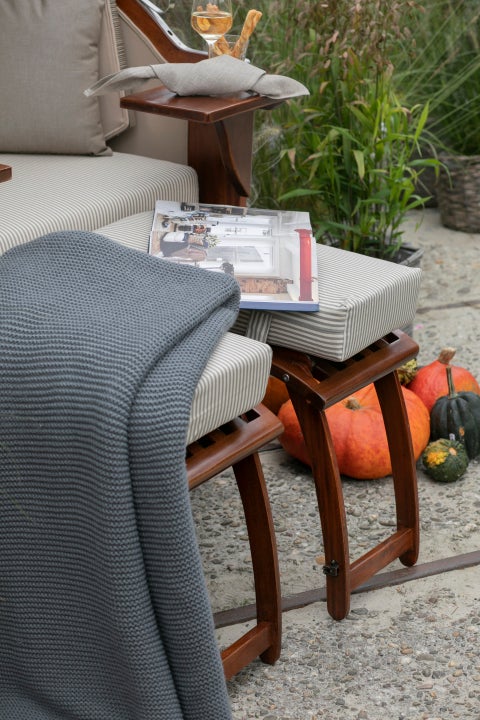 Strandstoel Nordstrand mahonie PE grijs design 585