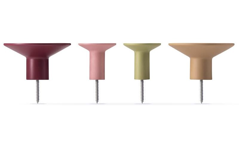 Wandhaken 4 stück, Beige/FuchsiaRundes Haken-Set