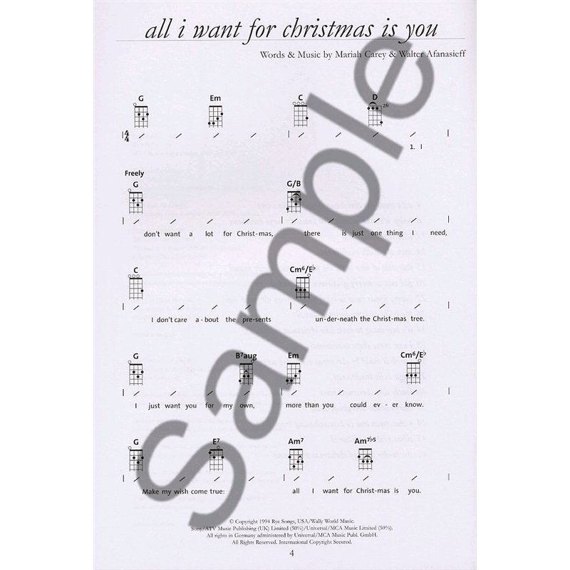 MusicSales - All-Time Christmas Favourites arranged for Ukulele