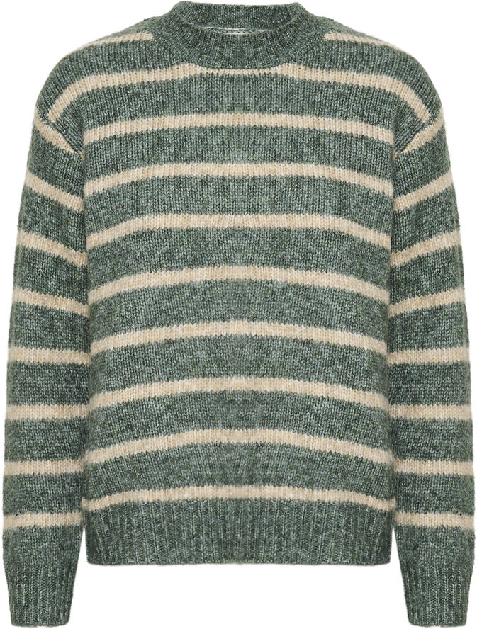 Kaffe KAtrina Striped Pullover Green mel. / feather gray mel.