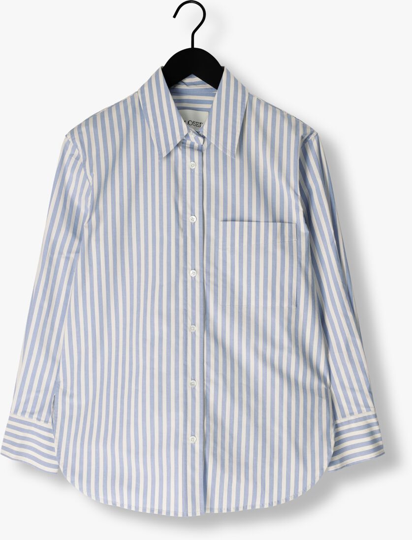 lichtblauwe closed blouses oversize shirt