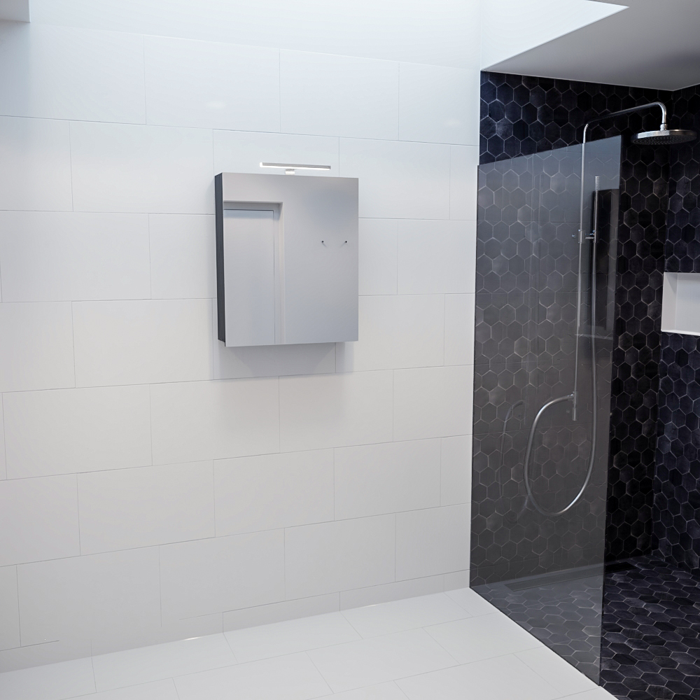 Mondiaz Cubb spiegelkast 50x70x16cm kleur dark grey met 1 deur