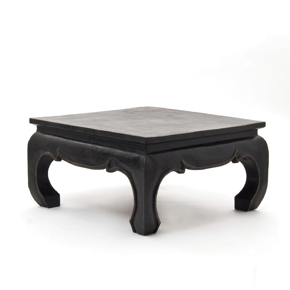 Opiumtisch, schwarz, T 76 cm, B 76 cm, H 41 cm von fischer's lagerhaus
