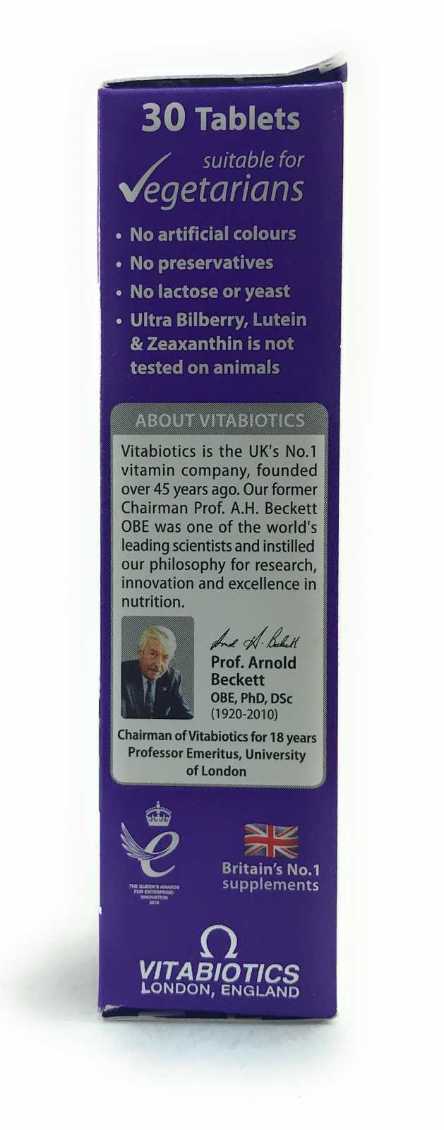 Vitabiotics Ultra BilBerry, Luteína y Zeaxantina 30 comprimidos