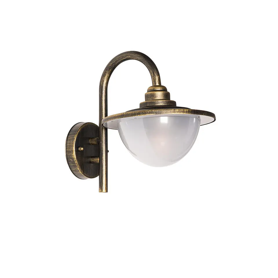 Qazqa wandlampen buiten bruges goudkleurig e27