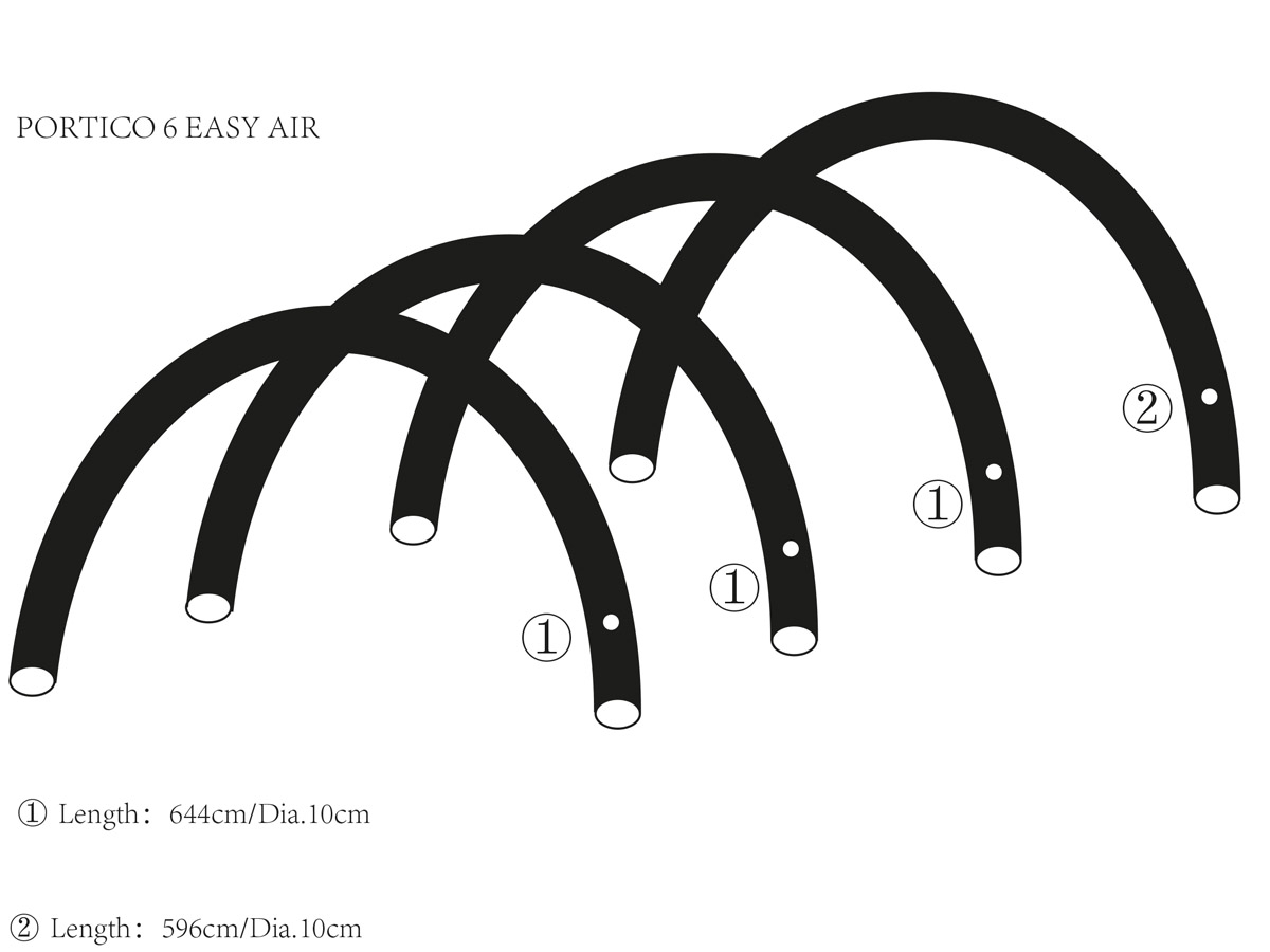 Obelink Portico 6 Easy Air hoofd airtube achter