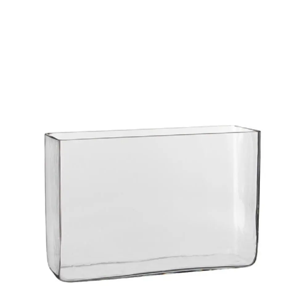 Mica Decorations Vaas - accubak - transparant - glas - 30 x 10 x 20 cm