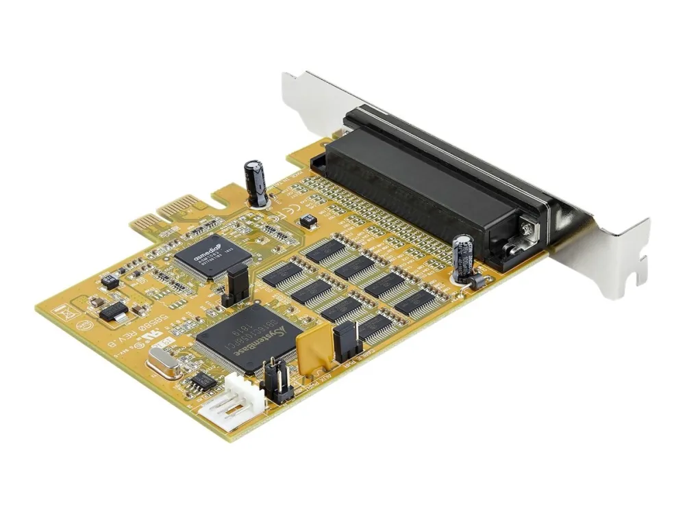StarTech.com 8-Port PCI Express RS232 Serial Adapter Card, PCIe RS232 Serial Card, 16C1050 UART, Multiport Serial DB9 Controller/Expansion Card, 15kV ESD Protection, Windows & Linux - Up to 921.6 Kbps Baud - Seriel adapter - PCIe - RS-232 x 8 - gul -