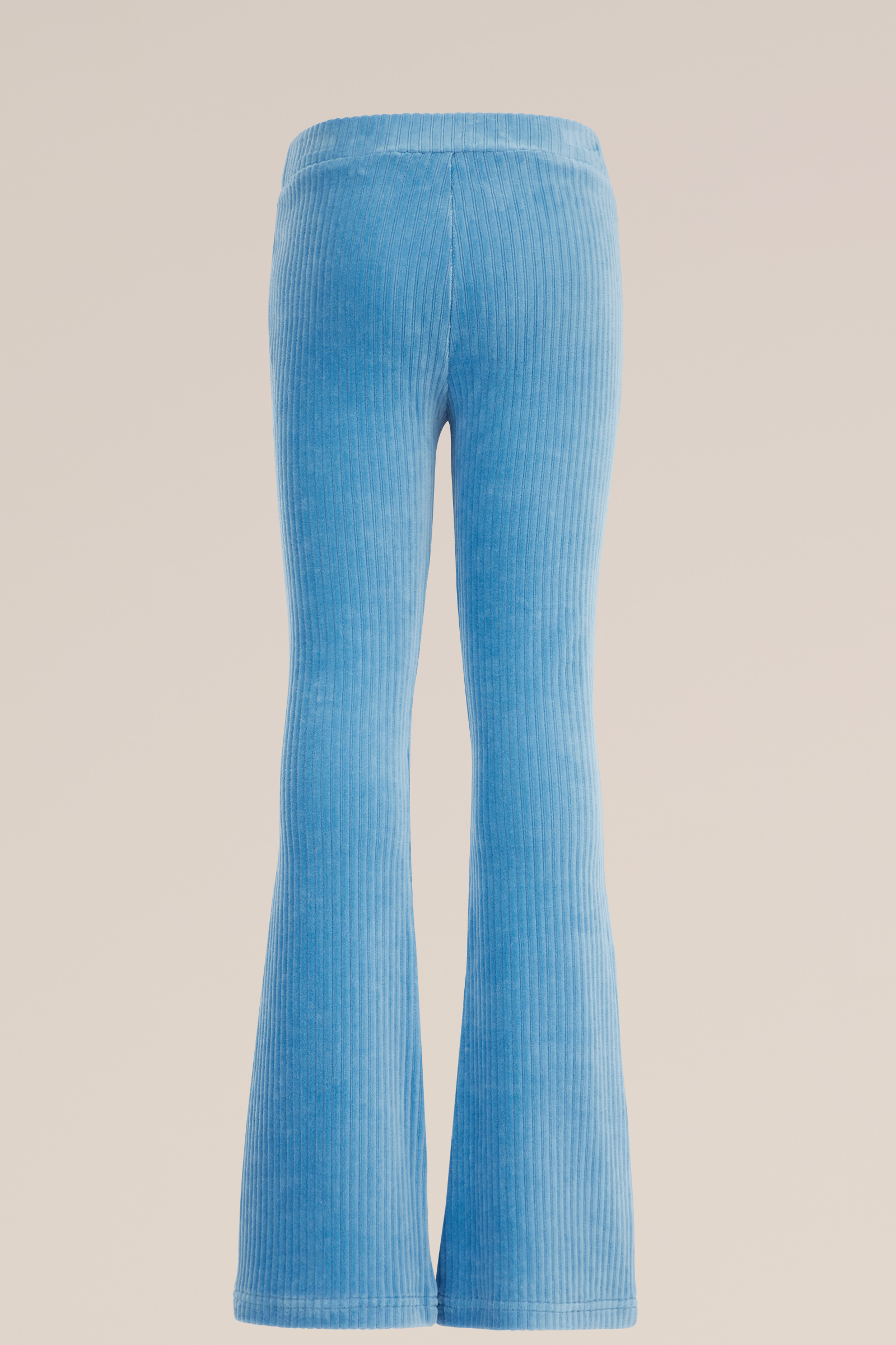 Meisjes velvet flared legging van ribstof WE Fashion Lichtblauw