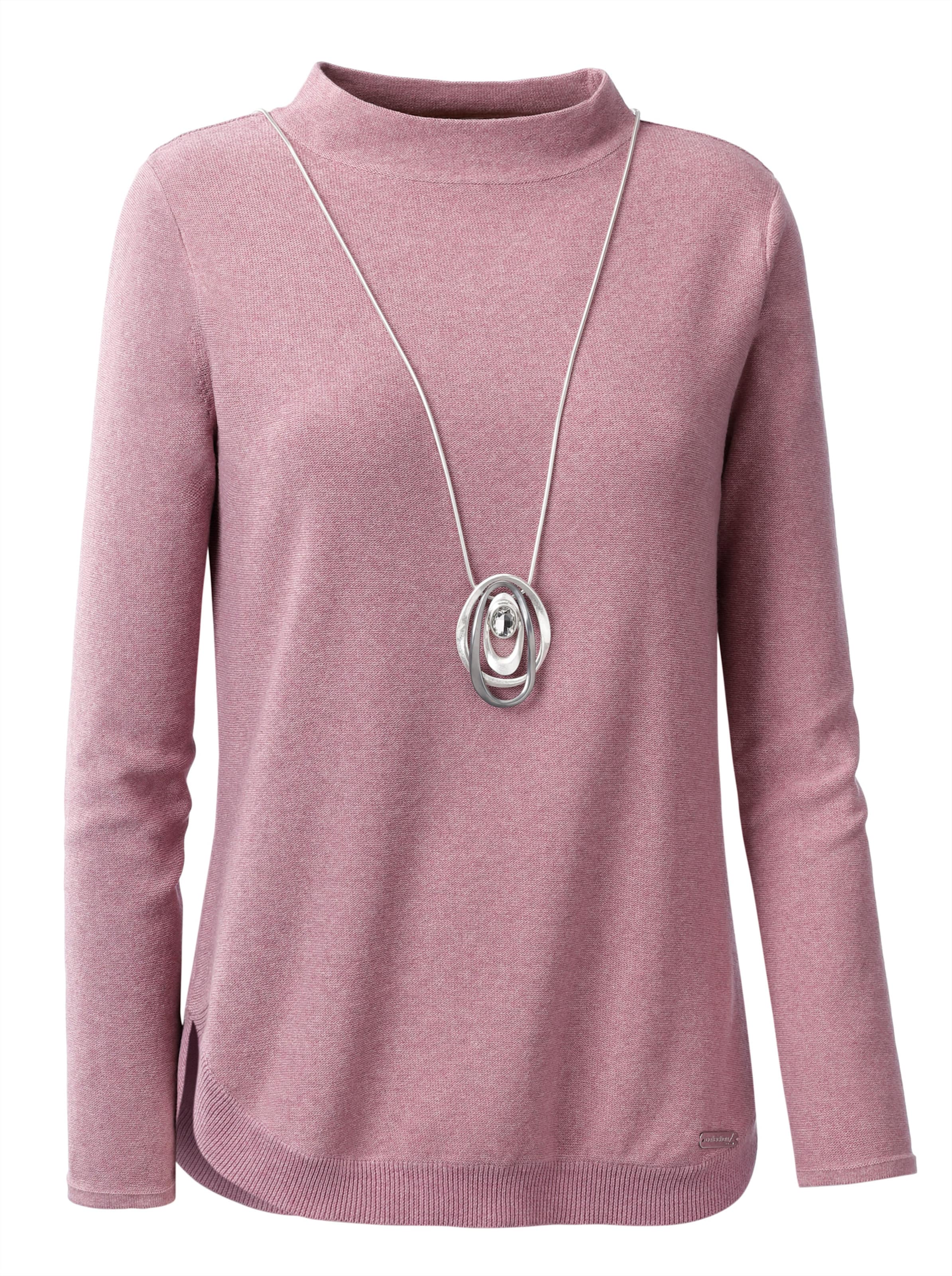Langarm-Pullover in rosé-meliert