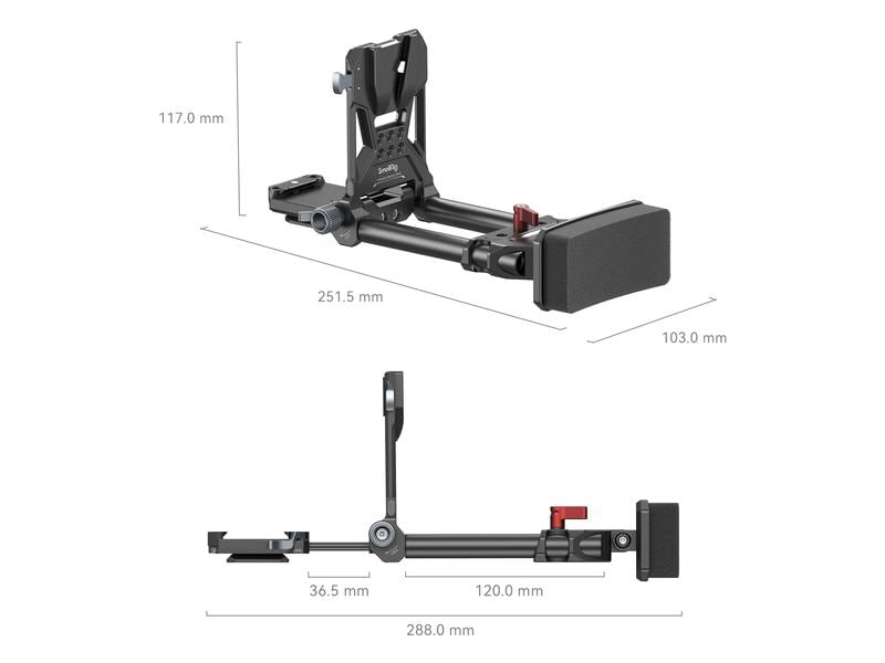 Smallrig V-Mount-Akkuplatte Advanced Mounting System Kompaktes, leichtes All-in-One-Montagesystem für V-Mount-Batterien mit Brustpolster