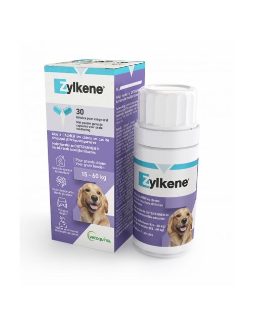 Zylkene Capsule 450 Mg - Anti stressmiddel - 450 g 30 caps Voor Grote Honden (15-60 Kg)