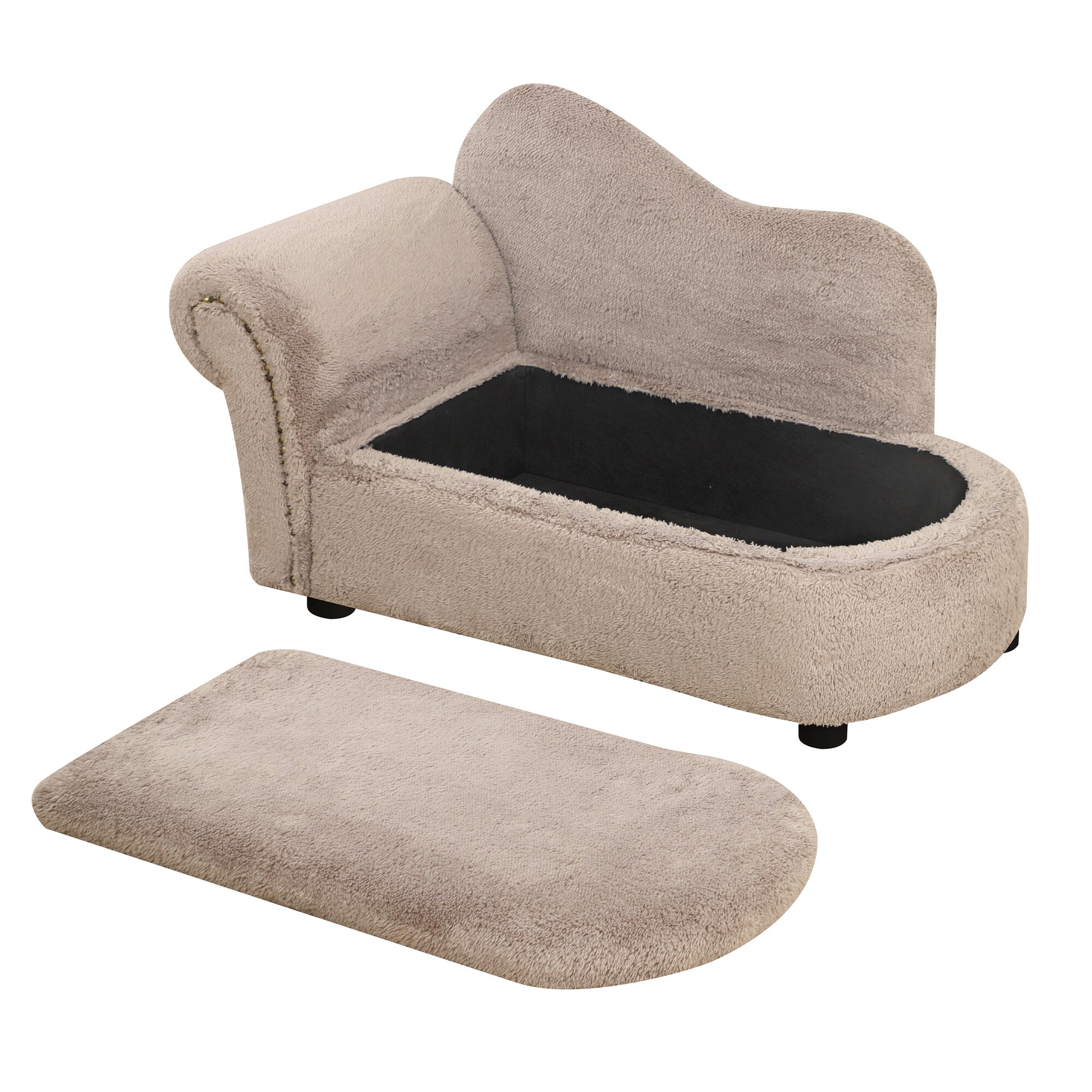 PawHut Hundesofa mit erhöhtem Design beige 80L x 40B x 46H cm