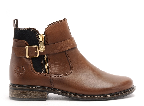 Rieker boots bottine plates femme z4959 marron