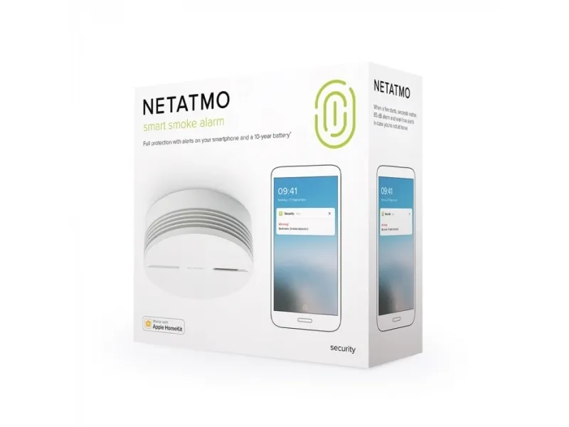 Netatmo Smart Smoke Alarm - Røgsensor - 802.11b/g/n, Bluetooth 4.0 - 2.4 Ghz - batteridrevet