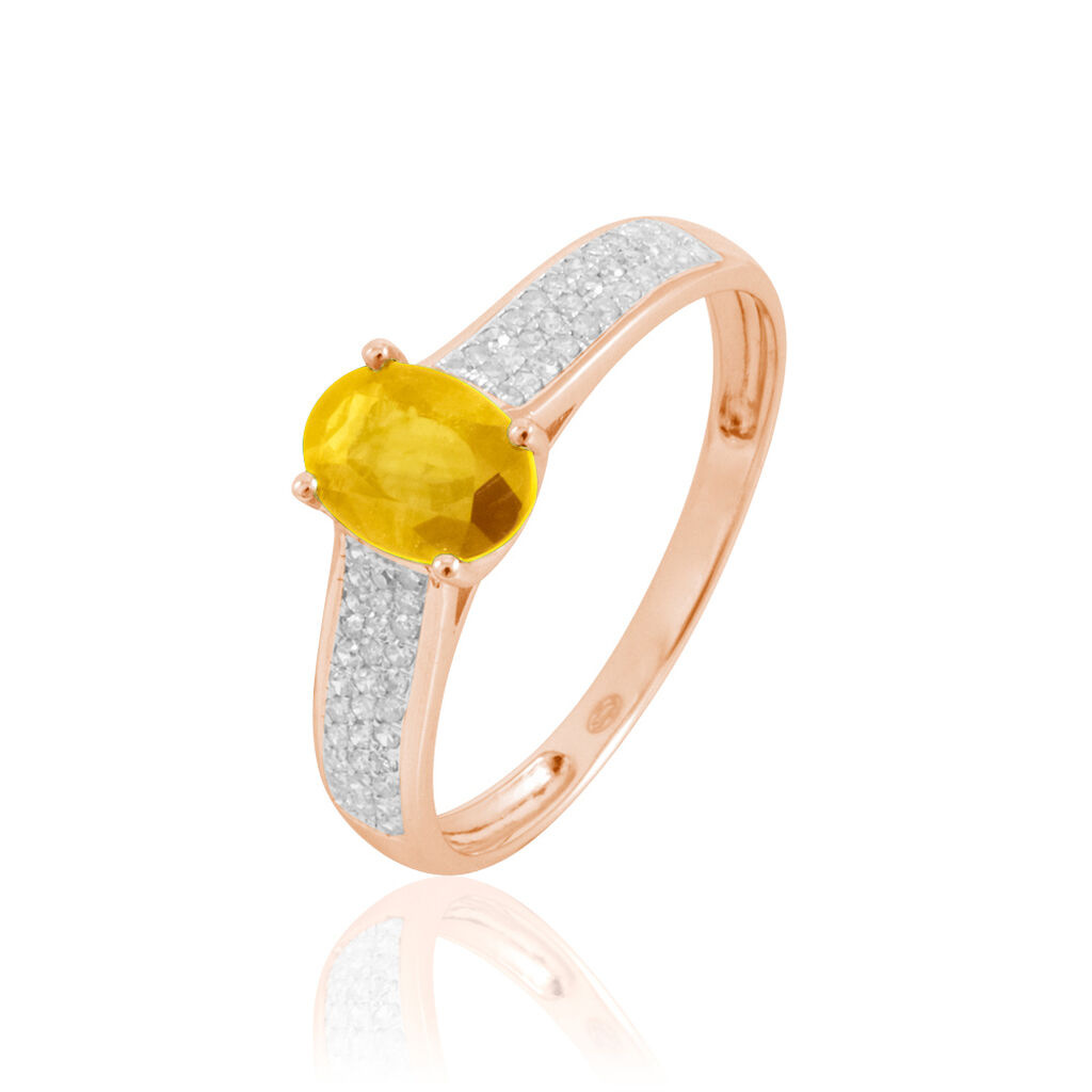 Bague Crista Or Rose Citrine Et Diamant