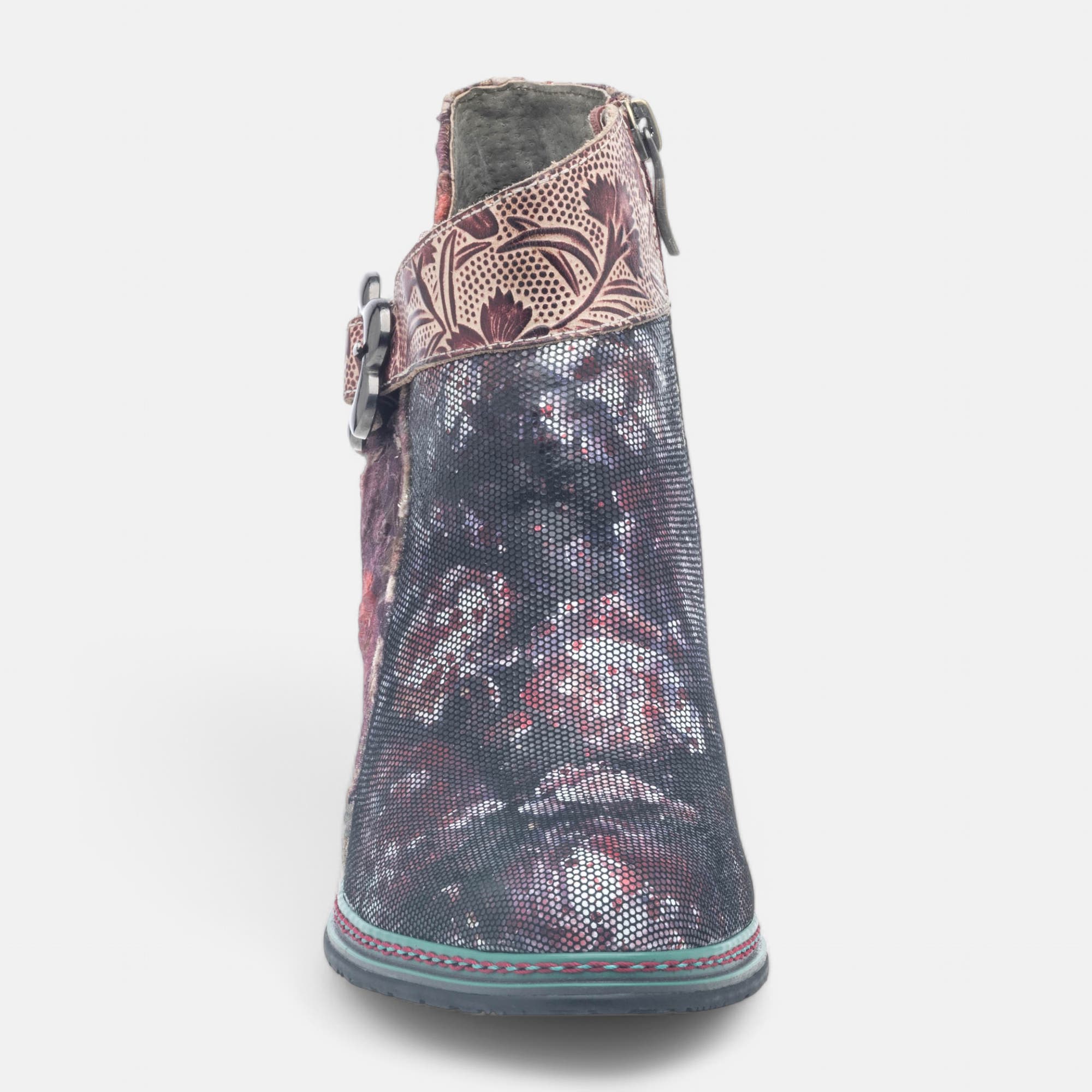 Bottines à talon Femme en cuir rouge