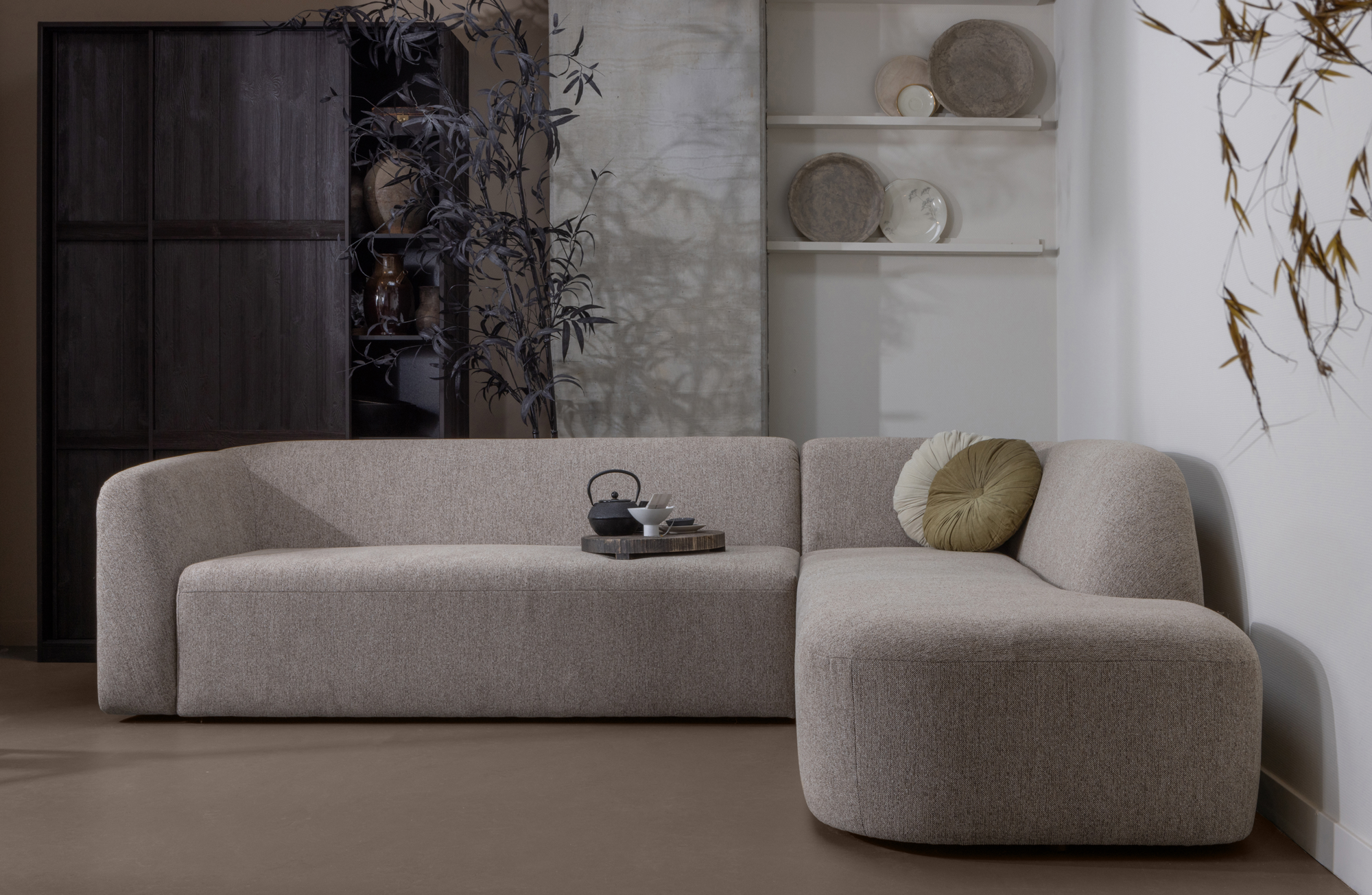 BePureHome hoekbank Sloping Links Pearl Melange