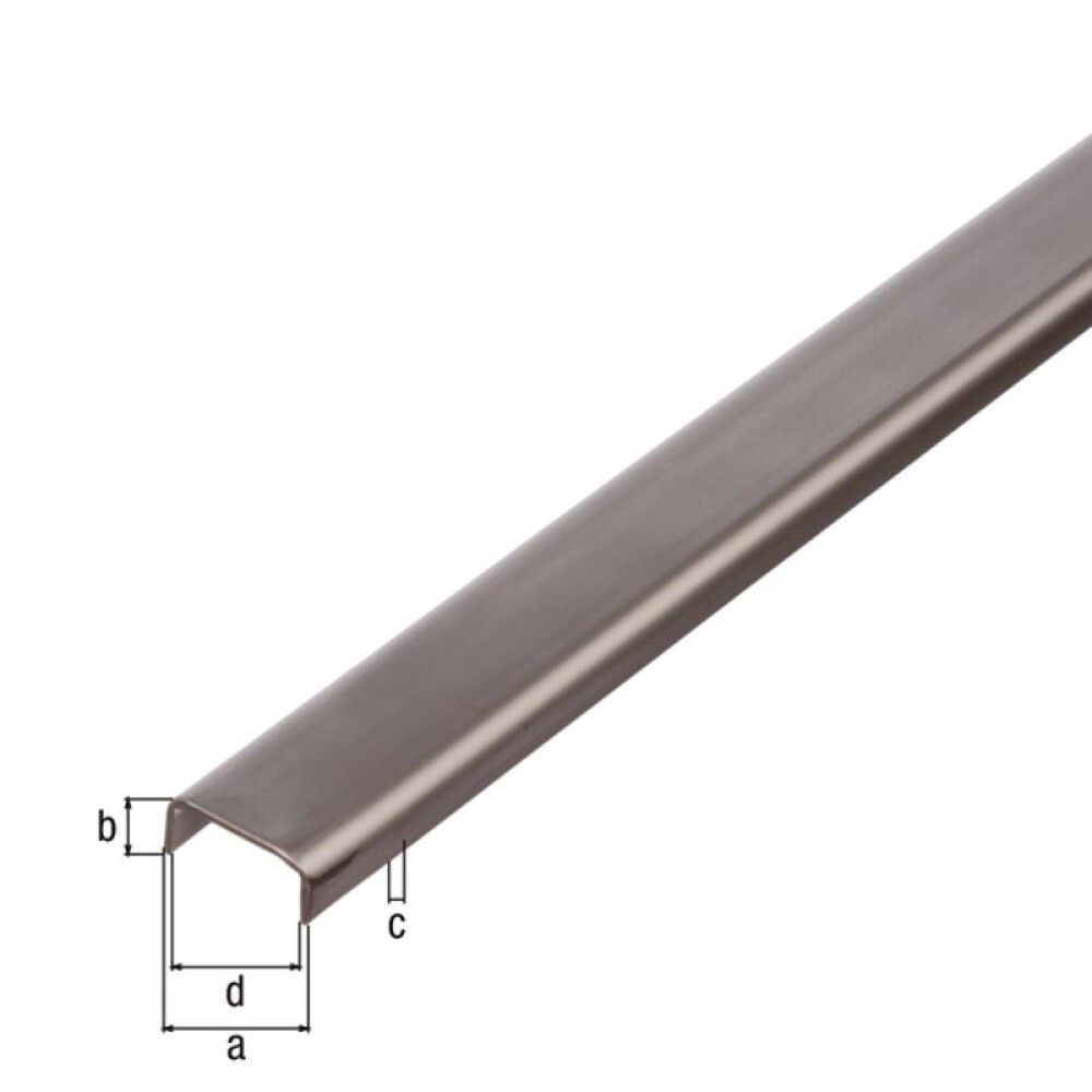 U-PROFIL GAH ALBERTS RUSTFRITT STÅL 16X10MM 2M