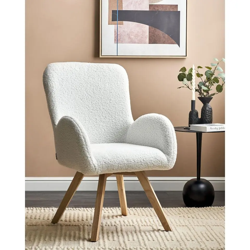 BJARN - Fauteuil - Wit - Bouclé