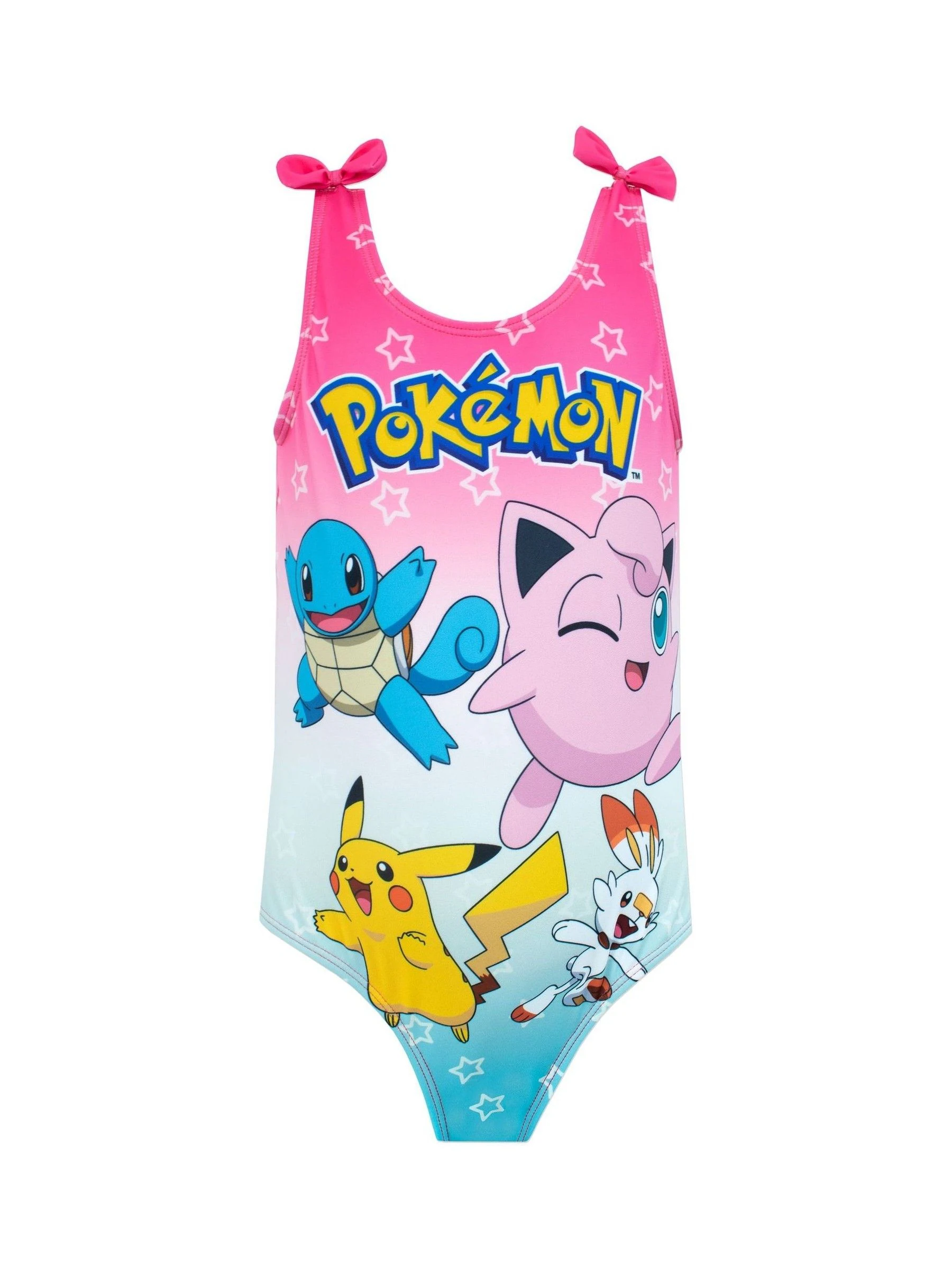 Personage Pokemon meisjesbadpak met print en gestrikte bandjes