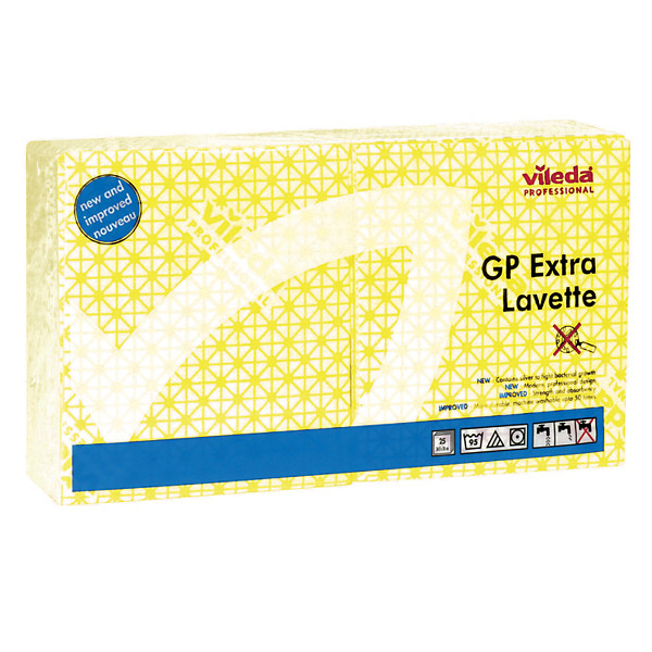 Lavettes non-tissées GP extra Vileda jaunes, lot de 25
