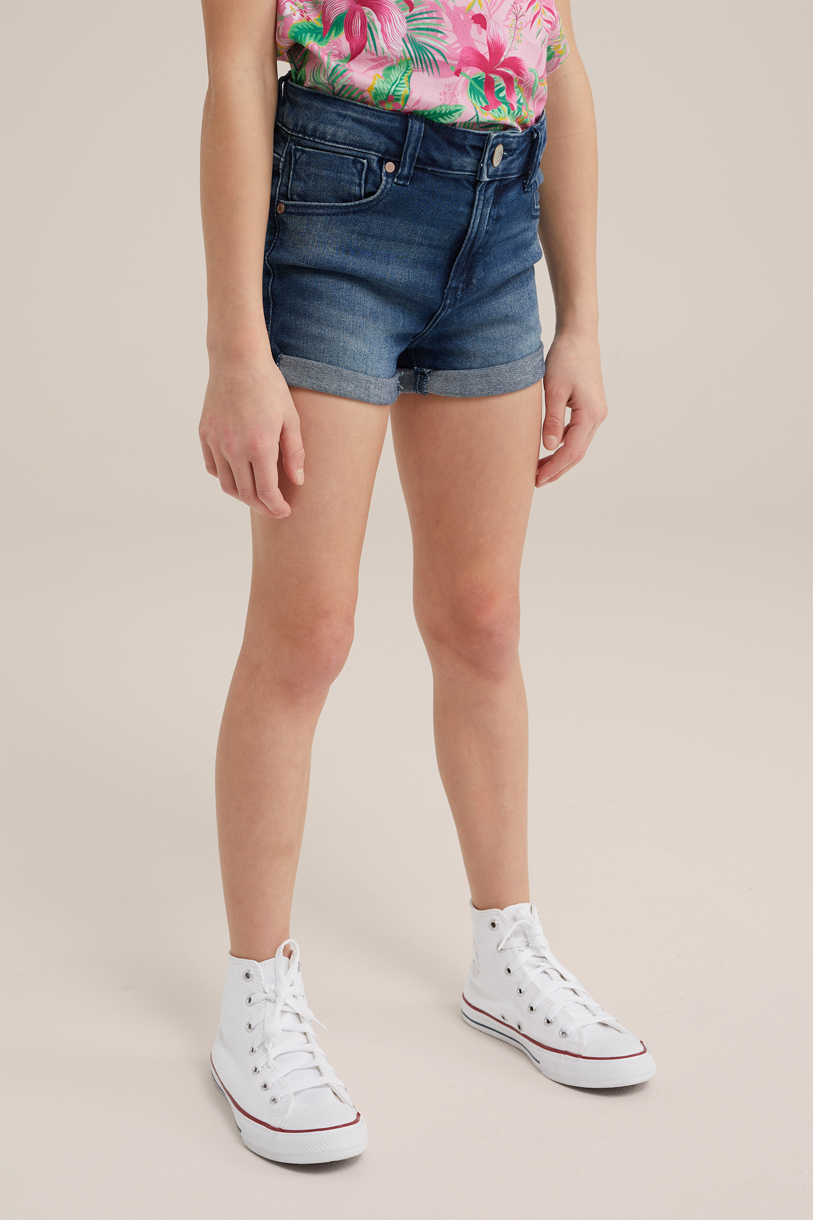 Meisjes skinny fit denimshort Blue Ridge Donkerblauw