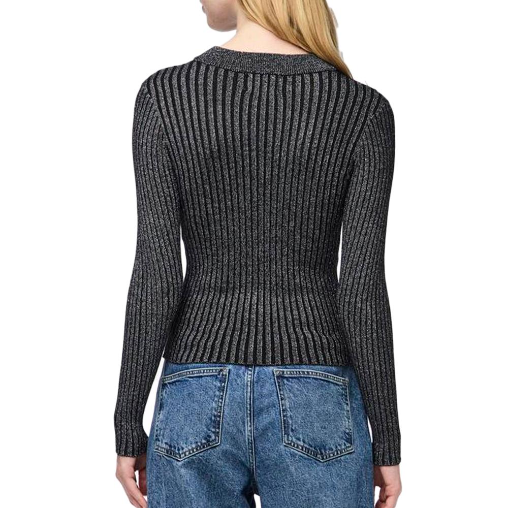 Pieces Pull Noir Brillant Femme Pieces Crista