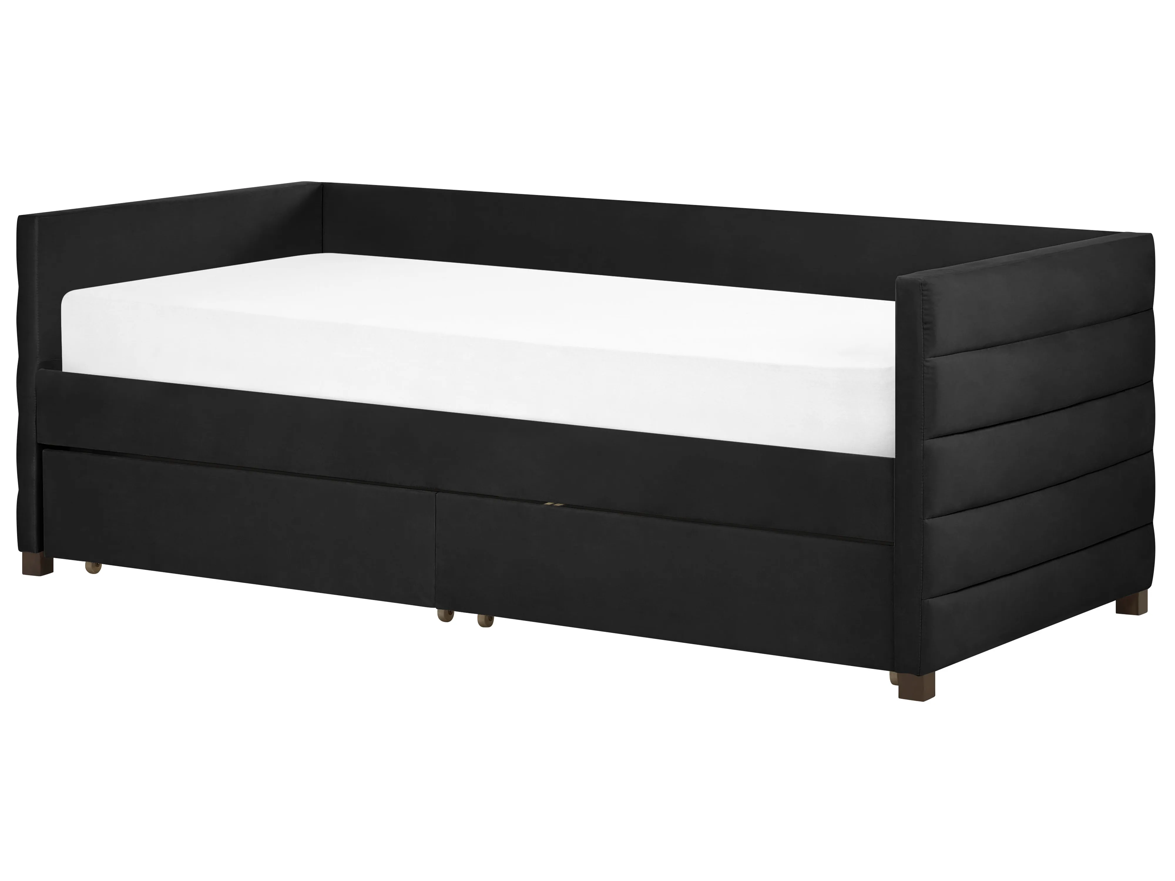 Bedbank met opbergruimte Fluweel MARRAY 90 x 200 cm Zwart