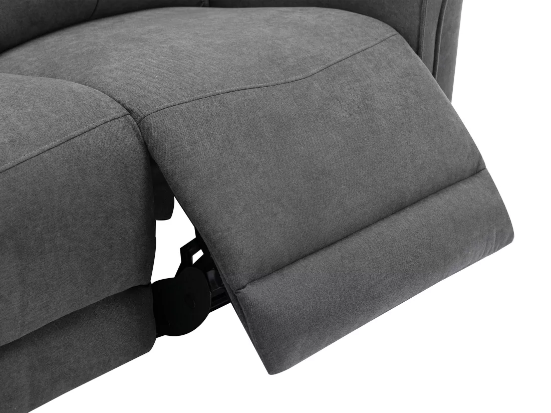 Canapé 3 places relax électrique en tissu anthracite BENJAMIN