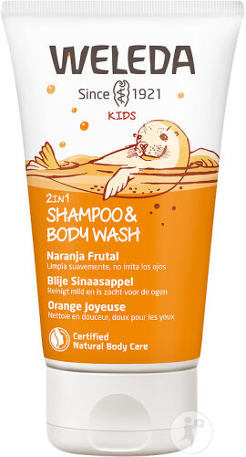 Weleda Kids 2en1 Shampoing & Body Wash Orange Fruitée Tube 150ml