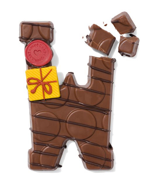 lettre W en chocolat au lait décorée à la main 200g