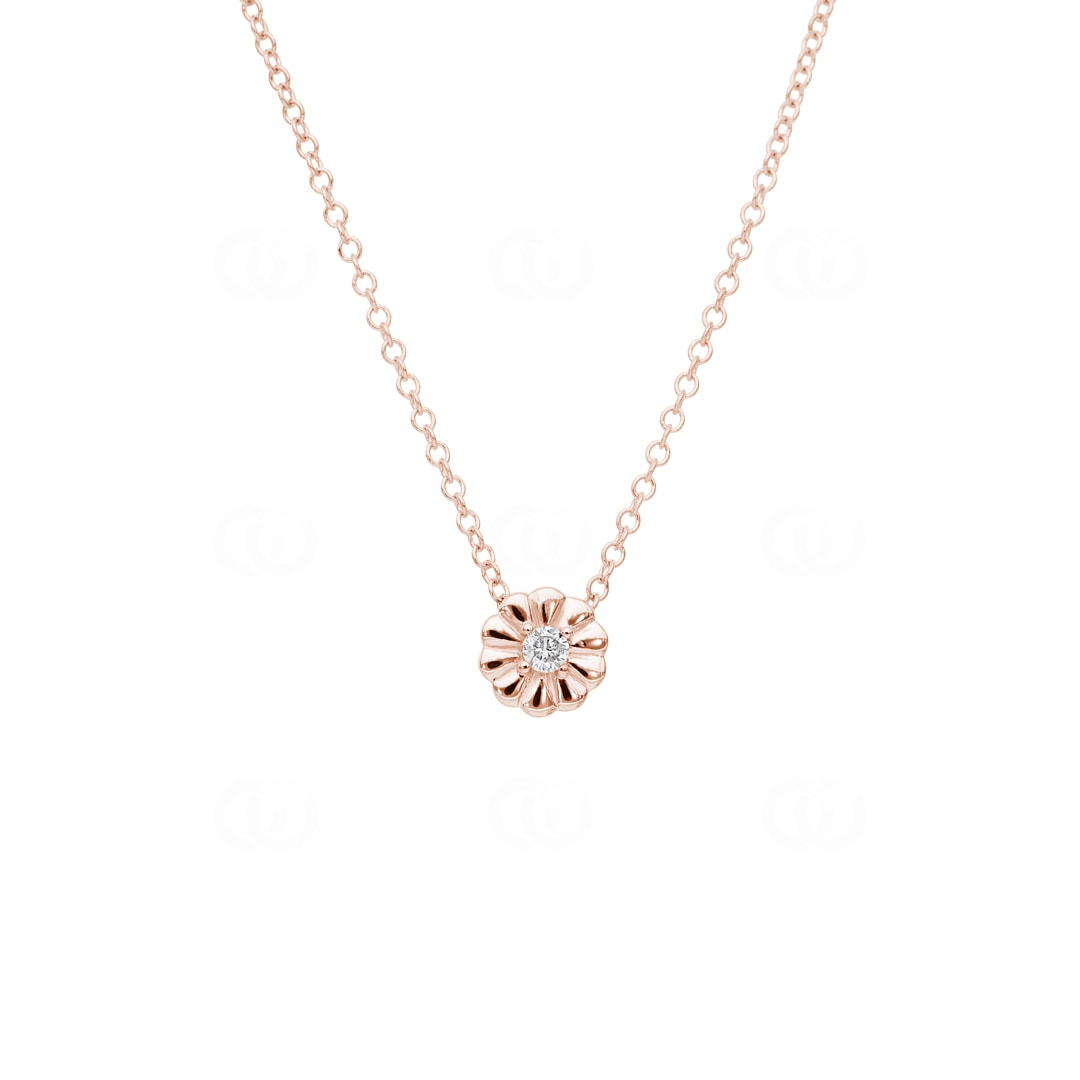 Collier mit Anhänger 750/18 K Roségold mit Diamant 0.04ct H/Si