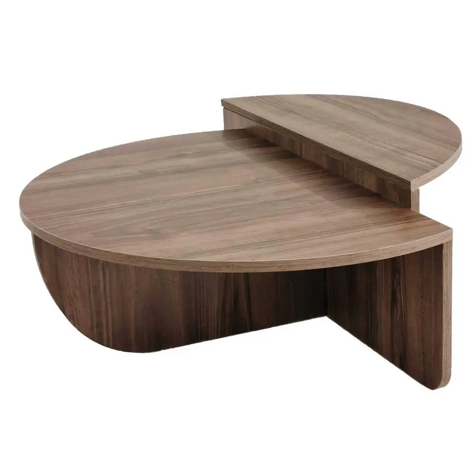 Salontafel Rond 90cm - Walnoot Bruin Melamine - Podium
